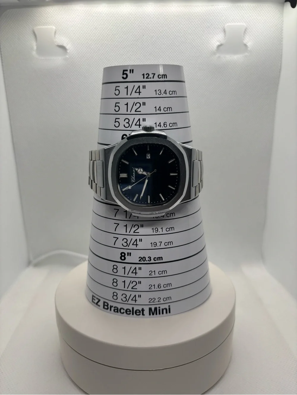 Silver Stainless Steel Men's Watch with Black Dial